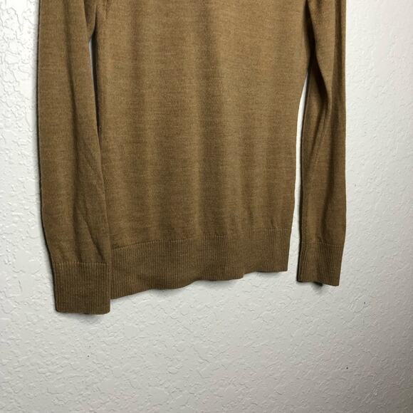 Tory Burch tan v neck button merino wool cardigan size Extra Small XS - flawed - Picture 11 of 13